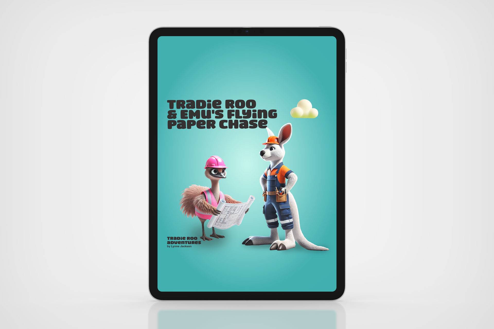 Tradie Roo and Emu's Flying Paper Chase iBook