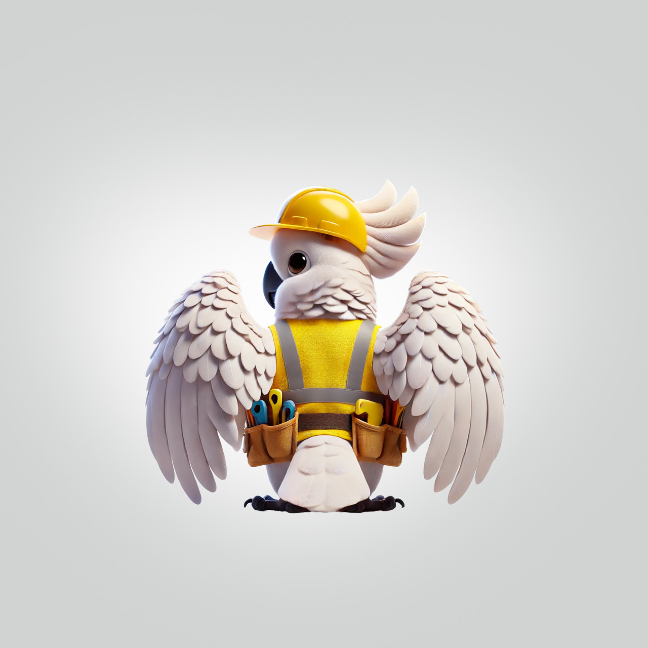 Cockatoo the Spotter – Loud & Loyal Tradie Roo Character