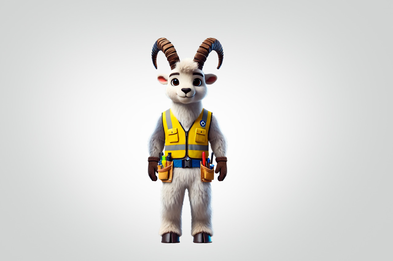 Ibex the Stonemason – Strong & Kind Tradie Roo Character